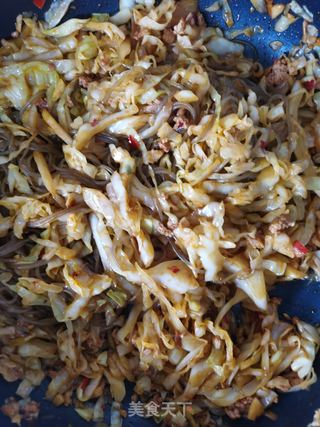 肉末粉丝炒包菜的做法步骤:11