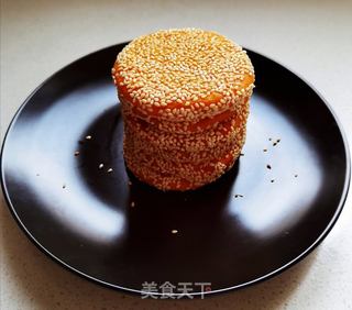 红薯芝麻饼的做法步骤:15