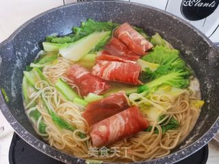 小旱白菜热汤面的做法步骤:10