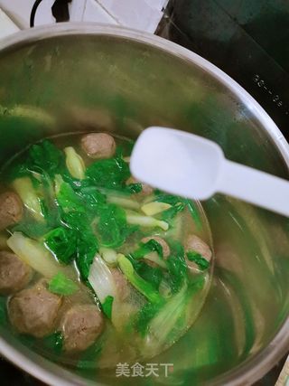 牛肉丸青菜汤的做法步骤：5