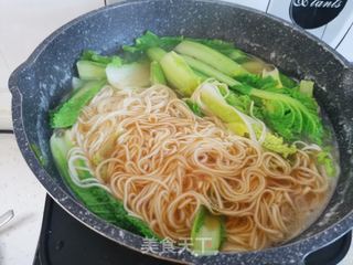 小旱白菜热汤面的做法步骤:9