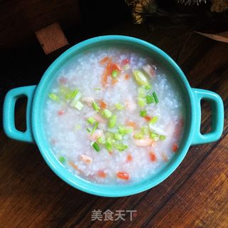 毛豆鱿鱼虾仁粥的做法步骤：13