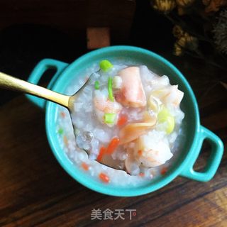 毛豆鱿鱼虾仁粥的做法步骤：14