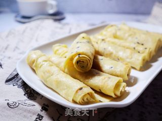 元气满满✅黑芝麻鸡蛋软饼 ❤️快手早餐煎鸡蛋饼 面糊饼的做法步骤：8