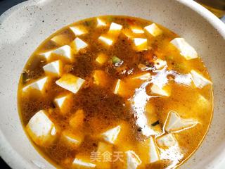 麻婆豆腐烧毛豆的做法步骤:9