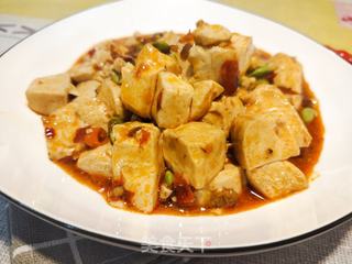 麻婆豆腐烧毛豆的做法步骤:11