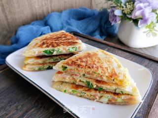 鸡蛋火腿煎饼 的做法步骤：9