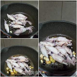 豆鼓焖鱿魚仔的做法步骤：3