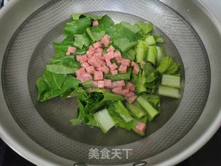 小白菜火腿疙瘩汤的做法步骤:4