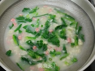 小白菜火腿疙瘩汤的做法步骤:8
