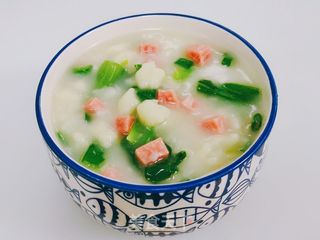 小白菜火腿疙瘩汤的做法步骤:9