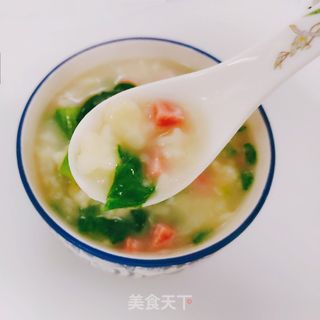 小白菜火腿疙瘩汤的做法步骤:10