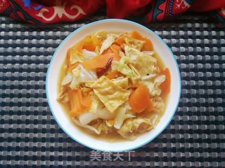 胡萝卜白菜烩豆腐皮的做法步骤：10