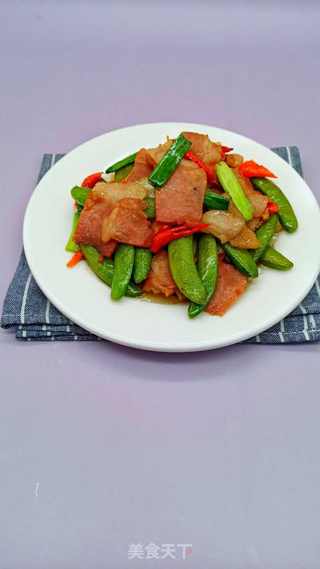 甜豆炒腊肉 (改良版)的做法步骤:15
