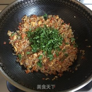 胡萝卜香菜炒饭的做法步骤：7