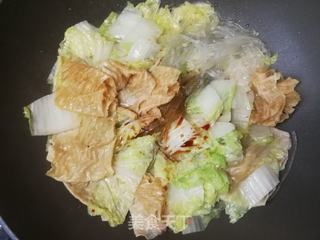 白菜人造肉炒水晶粉的做法步骤:9