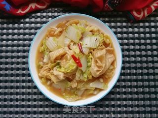 白菜人造肉炒水晶粉的做法步骤:11
