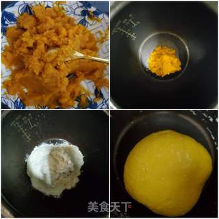 南瓜豆沙卷的做法步骤:2