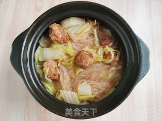 白菜肉丸粉丝煲的做法步骤:13