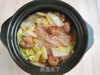 白菜肉丸粉丝煲的做法步骤:14