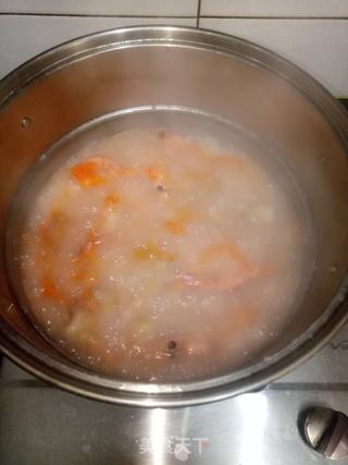 小白菜鱼虾粥的做法步骤:7