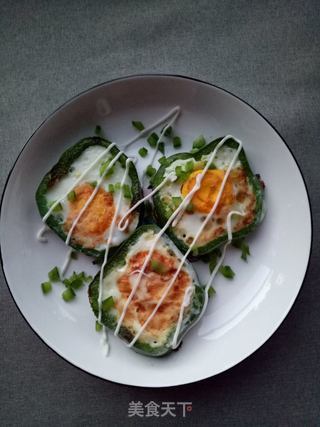 青椒煎鸡蛋的做法步骤:9