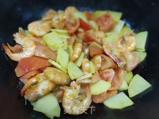 番茄土豆炒青虾的做法步骤:10