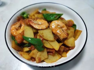 番茄土豆炒青虾的做法步骤:15