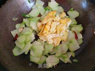佛手瓜炒鸡蛋的做法步骤:11