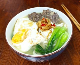 小青菜荷包蛋牛肉汤面的做法步骤:10