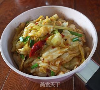 牛肉酱炒手撕包菜的做法步骤:7