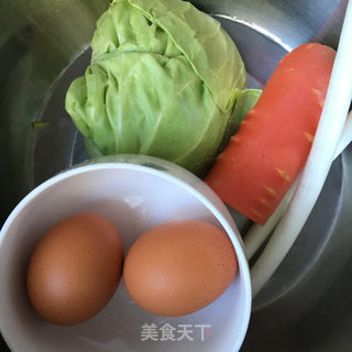 #时蔬蛋炒竹升面的做法图解3