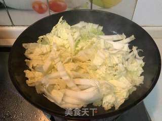 白菜肉丝炒年糕的做法步骤:4