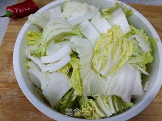 白菜炒虾仁的做法步骤:2