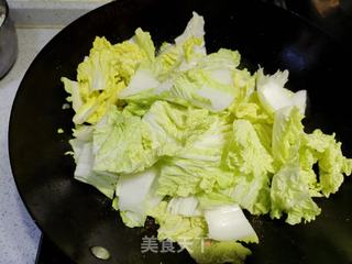 白菜炒虾仁的做法步骤:5