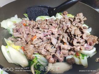 菜梗炒牛肉的做法步骤:9
