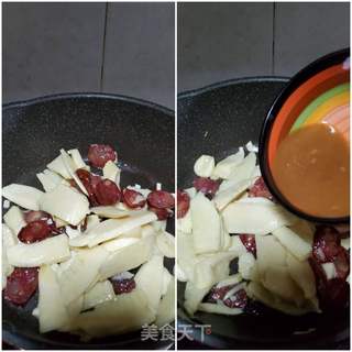 腊肠炒冬笋的做法步骤:7