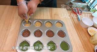 三色栗子玛德琳,浓郁黄油香气,满满文艺气质,松软香甜小甜品。的做法步骤:12