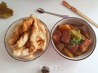 土豆炖排骨+花卷一锅出的做法步骤:16