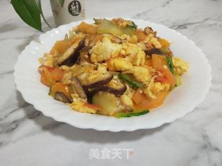 杂蔬炒鸡蛋的做法步骤：7