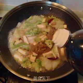 白菜豆腐炖粉条的做法步骤:13