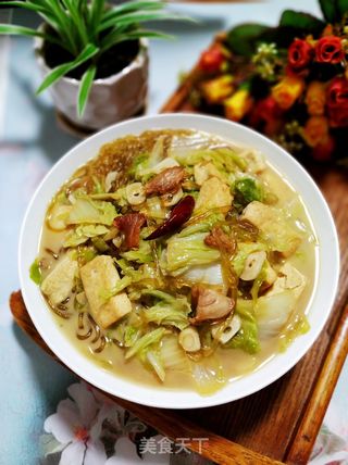 白菜豆腐炖粉条的做法步骤:16