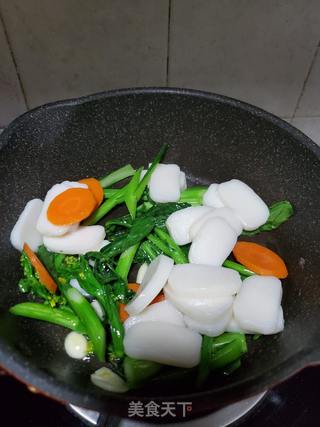 青菜胡萝卜炒年糕的做法步骤:10