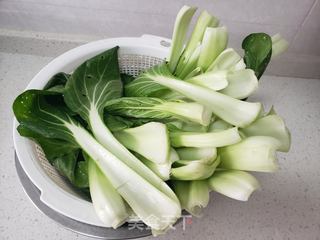 青菜炒豆腐的做法步骤:2