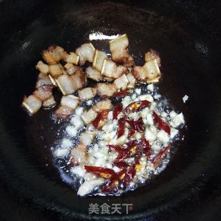 腊肉炒花菜 的做法步骤:5