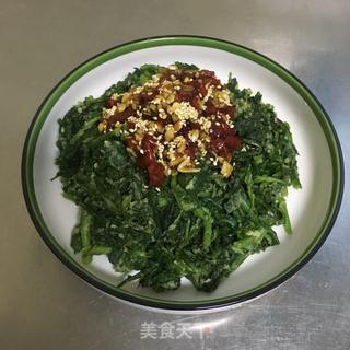 粉蒸茼蒿的做法步骤：11