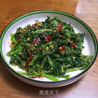 粉蒸茼蒿的做法步骤：12