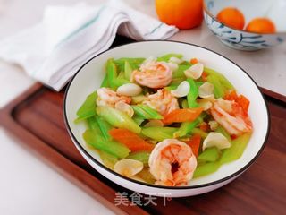 西芹百合炒虾仁的做法步骤:11