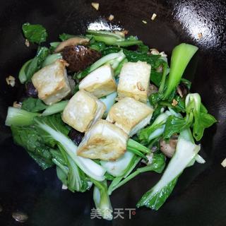 香菇青菜烧豆腐的做法步骤：9