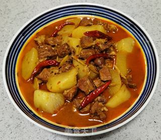 红烧羊肉炖白萝卜的做法步骤:13